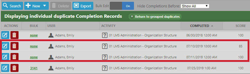 Tracking and Completions: Duplicate Completions
