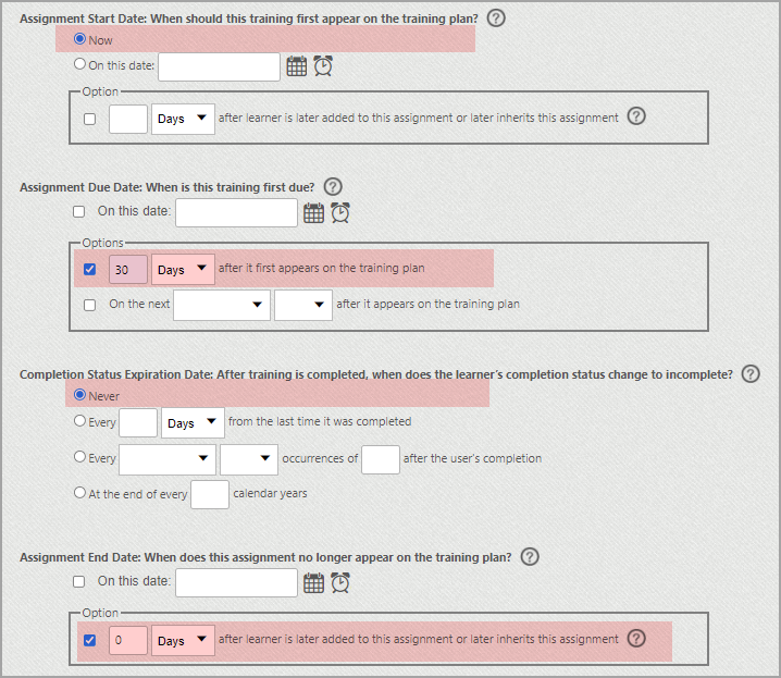 Assign Training: Examples of Basic and Advanced Assignments