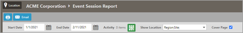 Event Session Report
