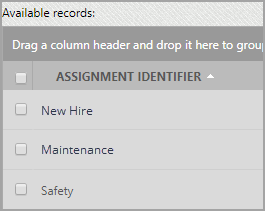 Assign Training: Assignment Identifier