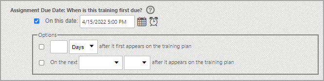 Assign Training: Advanced Scheduling