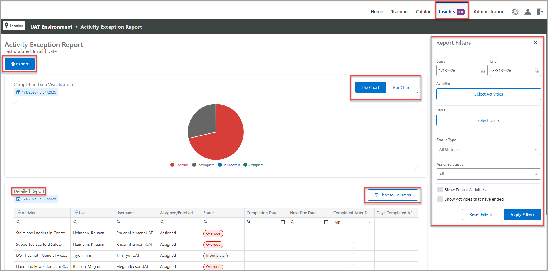 Reports: Insights Tab - Reports Dashboard